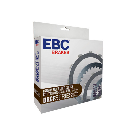 Kit disques d'embrayage garnis + disques lisses + ressorts EBC - DRCF Carbon Fiber - SUZUKI 250 RM-Z 2010-2022