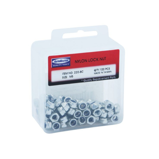 Boîte de 100 écrous frein 6 pans Nylstop M5