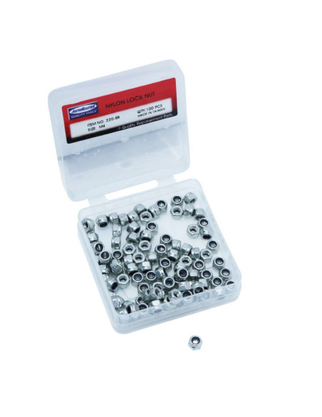 Boîte de 100 écrous frein 6 pans Nylstop M4
