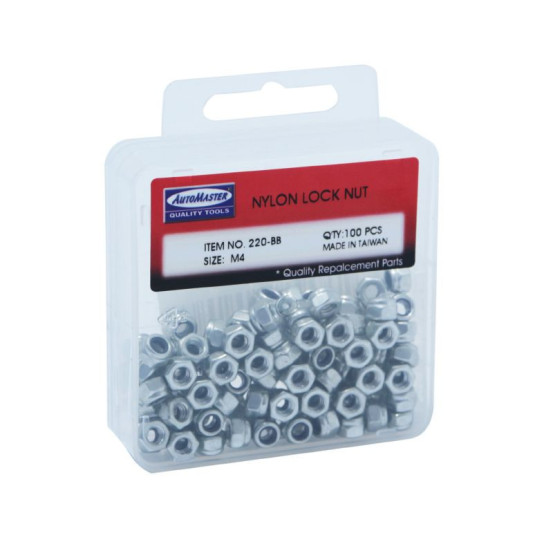Boîte de 100 écrous frein 6 pans Nylstop M4
