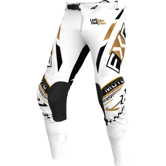 Pantalon cross enfant FXR 25.5 Podium Gladiator Blanc Noir Or
