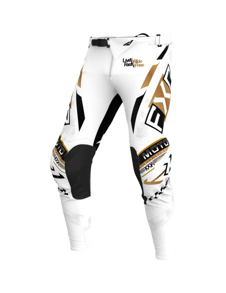 Pantalon cross enfant FXR 25.5 Podium Gladiator Blanc Noir Or