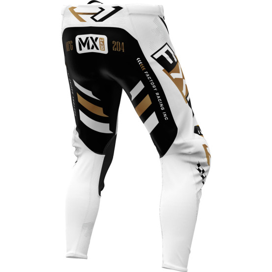 Pantalon cross enfant FXR 25.5 Podium Gladiator Blanc Noir Or