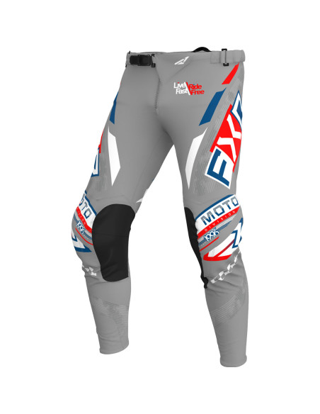Pantalon cross FXR 25.5 Podium Gladiator Gris Blanc Rouge