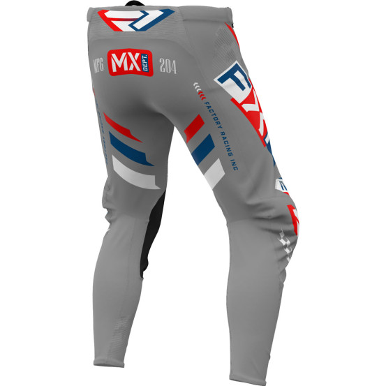 Pantalon cross FXR 25.5 Podium Gladiator Gris Blanc Rouge