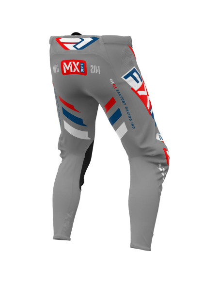 Pantalon cross FXR 25.5 Podium Gladiator Gris Blanc Rouge