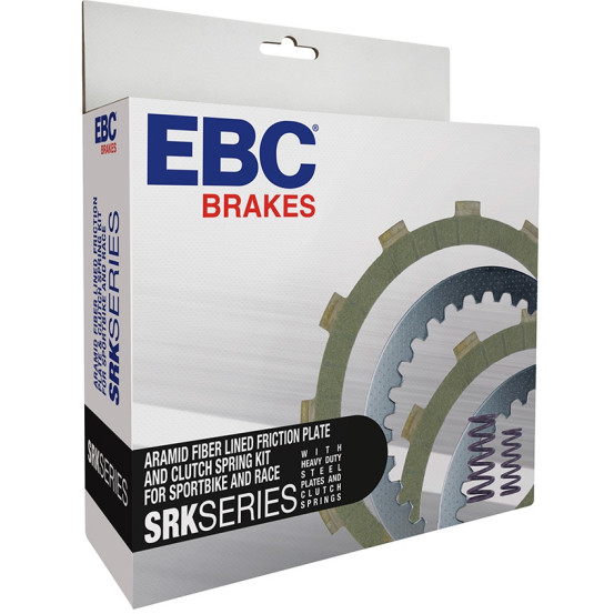 Kit disques d'embrayage garnis + disques lisses + ressorts EBC - SRK Aramid Fiber - INDIAN
