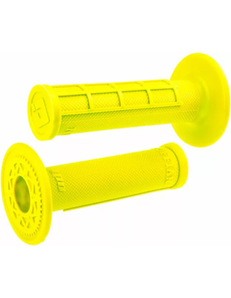 Poignées moto ODI Ruffian Half Waffle - Jaune Fluo
