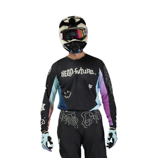 Maillot cross Fox Spring 2025 180 Hello Future - Noir