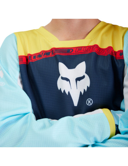 Maillot cross enfant Fox Spring 2025 180 Elevated - Bleu