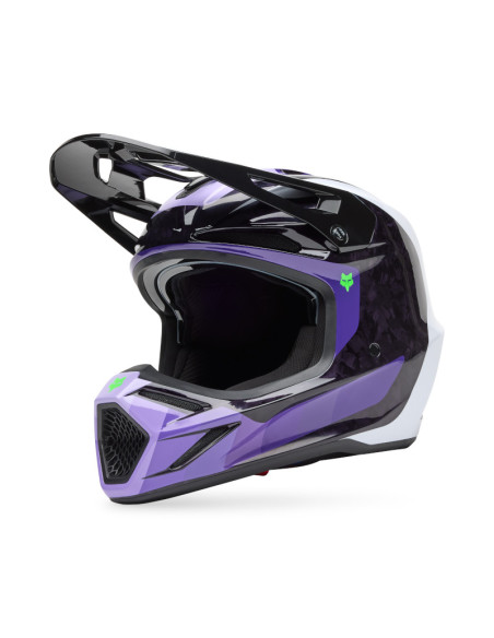 Casque cross Fox Spring 2025 V3 RS Grid - Noir Violet