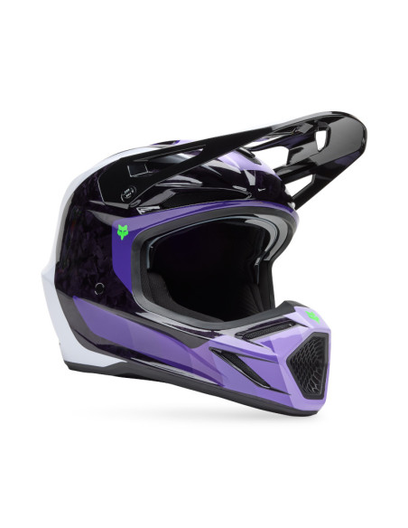Casque cross Fox Spring 2025 V3 RS Grid - Noir Violet