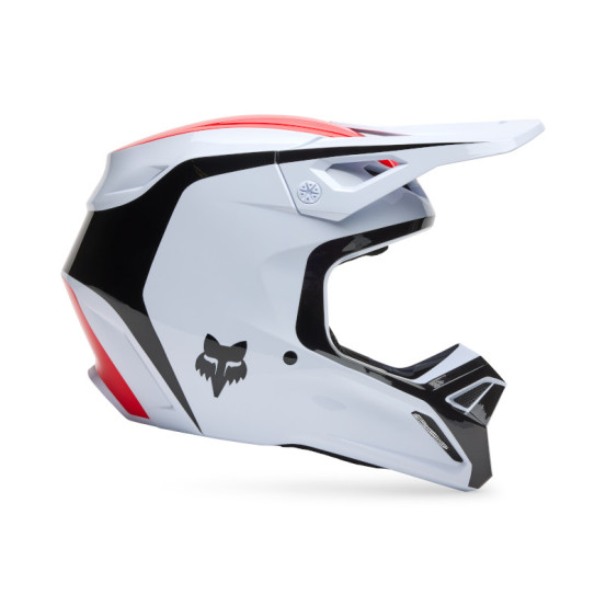 Casque cross Fox Spring 2025 V1 Flow - Blanc Rouge