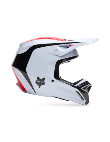 Casque cross Fox Spring 2025 V1 Flow - Blanc Rouge
