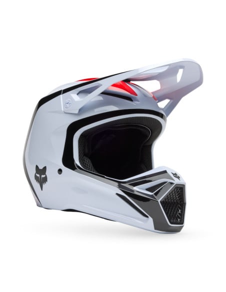Casque cross Fox Spring 2025 V1 Flow - Blanc Rouge