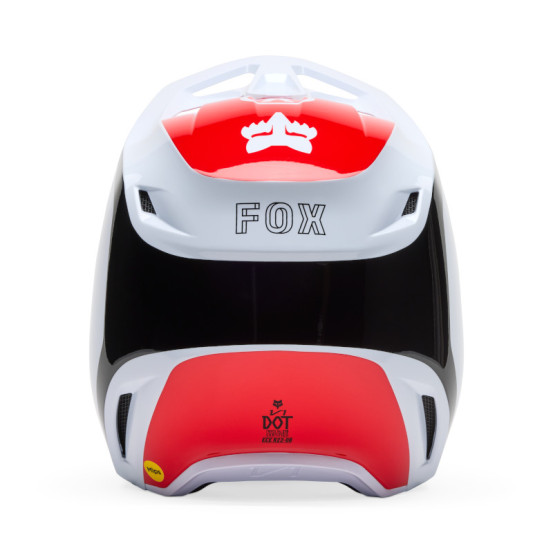 Casque cross Fox Spring 2025 V1 Flow - Blanc Rouge