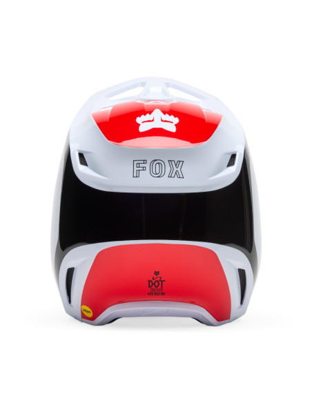 Casque cross Fox Spring 2025 V1 Flow - Blanc Rouge