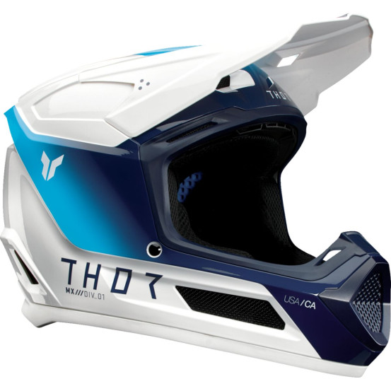 Casque cross enfant Thor Fleet Storm - Blanc Bleu