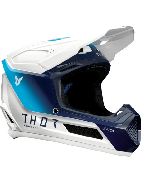 Casque cross enfant Thor Fleet Storm - Blanc Bleu