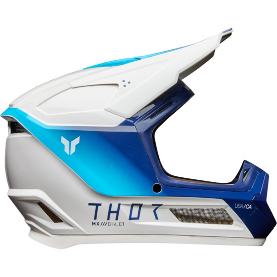 Casque cross enfant Thor Fleet Storm - Blanc Bleu