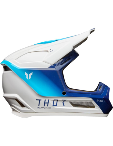 Casque cross enfant Thor Fleet Storm - Blanc Bleu