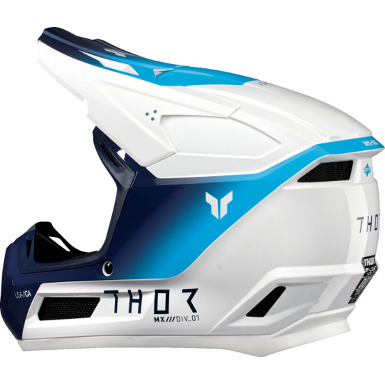 Casque cross enfant Thor Fleet Storm - Blanc Bleu