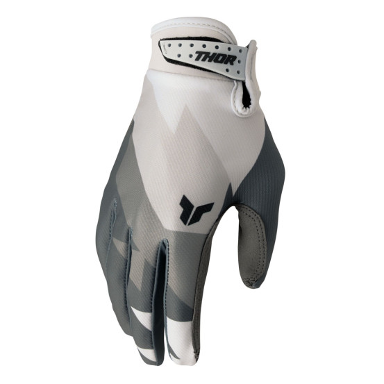 Gants cross Thor Spring 2025 Launchmode Brave - Gris Blanc
