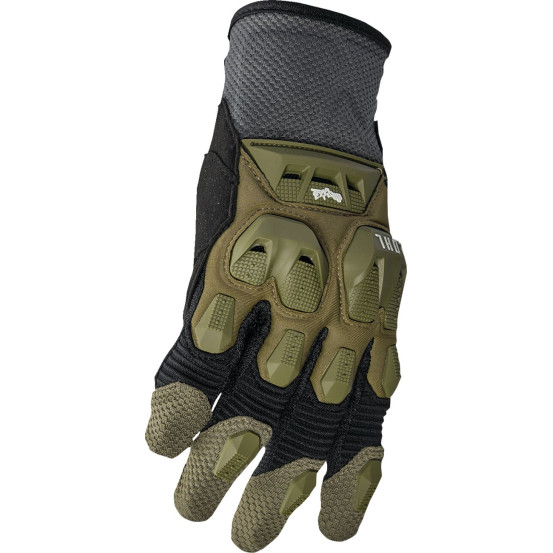 Gants cross Thor Spring 2025 Terrain - Kaki Gris