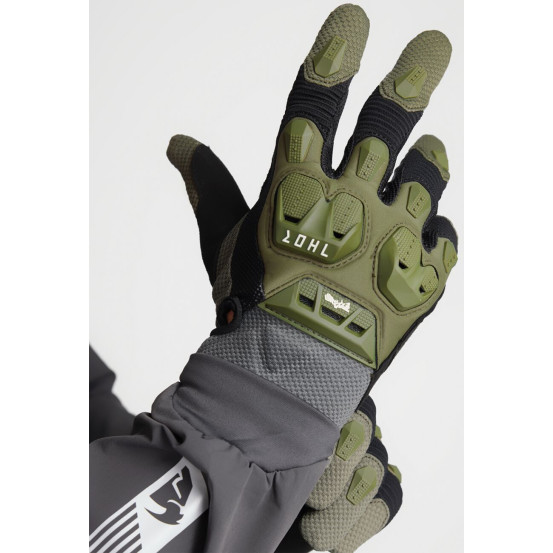 Gants cross Thor Spring 2025 Terrain - Kaki Gris