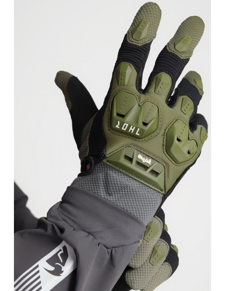 Gants cross Thor Spring 2025 Terrain - Kaki Gris