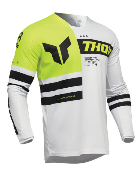 Maillot cross Thor Spring 2025 Launchmode Dozer - Jaune Acid Noir