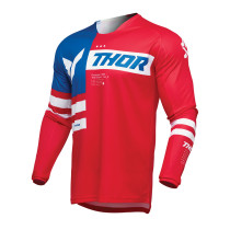 Maillot cross Thor Spring 2025 Launchmode Patriot - Rouge Blanc Bleu