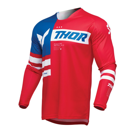 Maillot cross Thor Spring 2025 Launchmode Patriot - Rouge Blanc Bleu