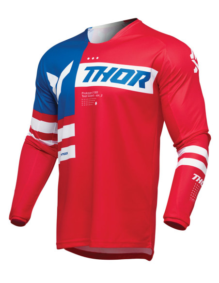 Maillot cross Thor Spring 2025 Launchmode Patriot - Rouge Blanc Bleu