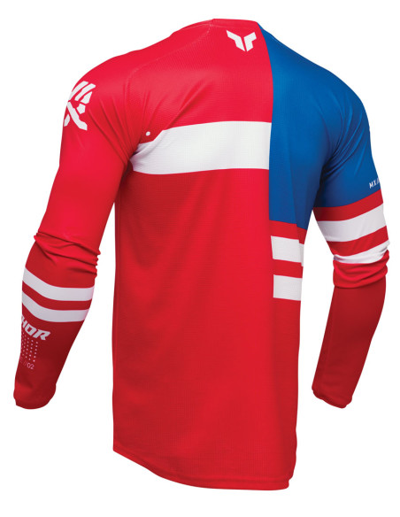 Maillot cross Thor Spring 2025 Launchmode Patriot - Rouge Blanc Bleu