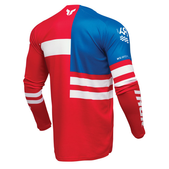 Maillot cross Thor Spring 2025 Launchmode Patriot - Rouge Blanc Bleu