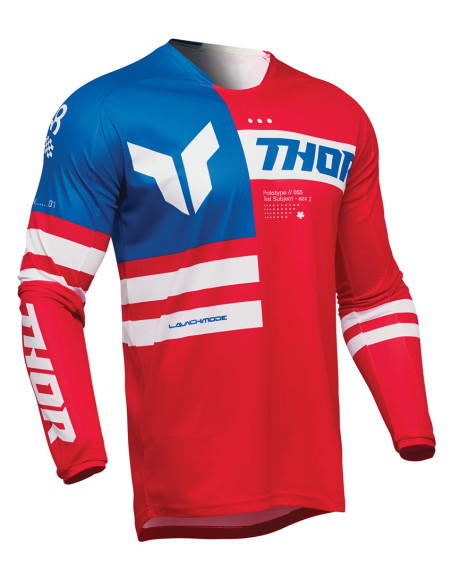 Maillot cross Thor Spring 2025 Launchmode Patriot - Rouge Blanc Bleu
