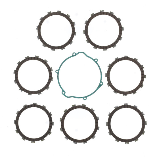 Kit disques embrayage garnis + Joint de couvercle embrayage ATHENA - HUSQVARNA 410 TE 1995-1998 610 TC/TE 1996-1997