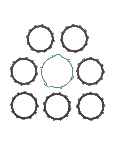 Kit disques embrayage garnis + Joint de couvercle embrayage ATHENA - HUSQVARNA 410 TE 1995-1998 610 TC/TE 1996-1997