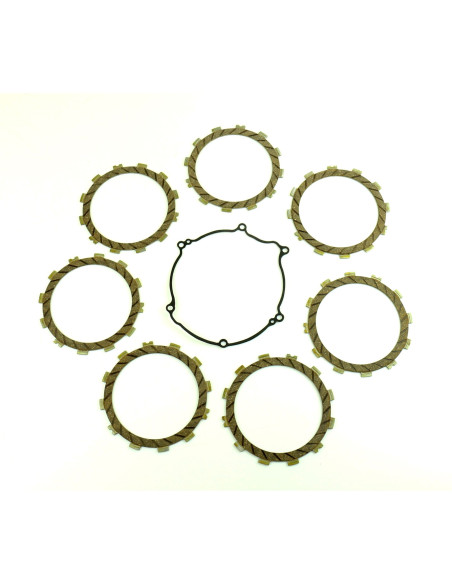 Kit disques embrayage garnis + Joint de couvercle embrayage ATHENA - KAWASAKI 125 KX 2003-2008
