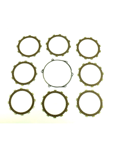 Kit disques embrayage garnis + Joint de couvercle embrayage ATHENA - KAWASAKI 250 KX 1994-2004
