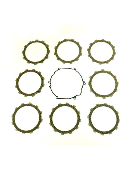 Kit disques embrayage garnis + Joint de couvercle embrayage ATHENA - KAWASAKI 250 KX 2005-2008