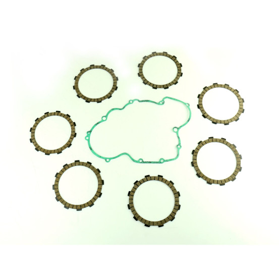 Kit disques embrayage garnis + Joint de couvercle embrayage ATHENA - KTM 250 EXC 400 SX 450 EXC/SX 520 EXC 525 EXC/SX