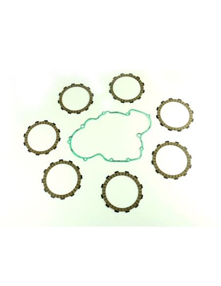 Kit disques embrayage garnis + Joint de couvercle embrayage ATHENA - KTM 250 EXC 400 SX 450 EXC/SX 520 EXC 525 EXC/SX