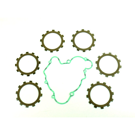 Kit disques embrayage garnis + Joint de couvercle embrayage ATHENA - KTM 60 SX 1998-2000 65 SX 1998-2008
