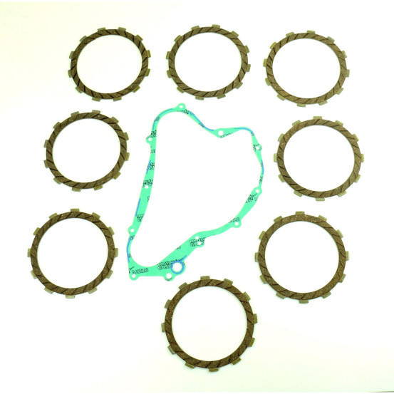 Kit disques embrayage garnis + Joint de couvercle embrayage ATHENA - SUZUKI 125 RM 1992-2001