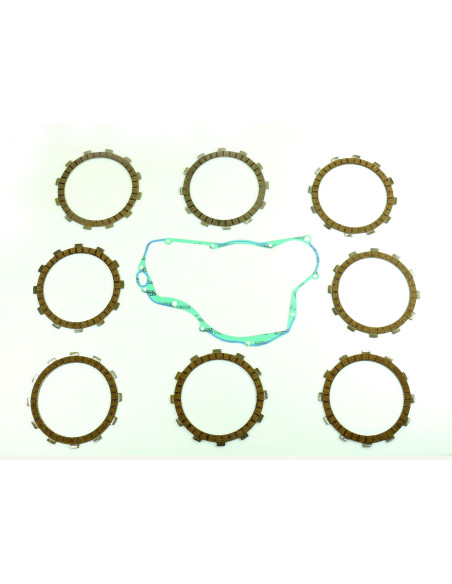 Kit disques embrayage garnis + Joint de couvercle embrayage ATHENA - SUZUKI 250 RM 2003-2005