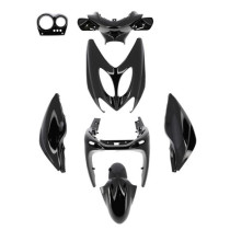 Kit carénages scooter MBK 50 Nitro/Yamaha 50 Aerox 1997-2012 Noir brillant (8 pièces)