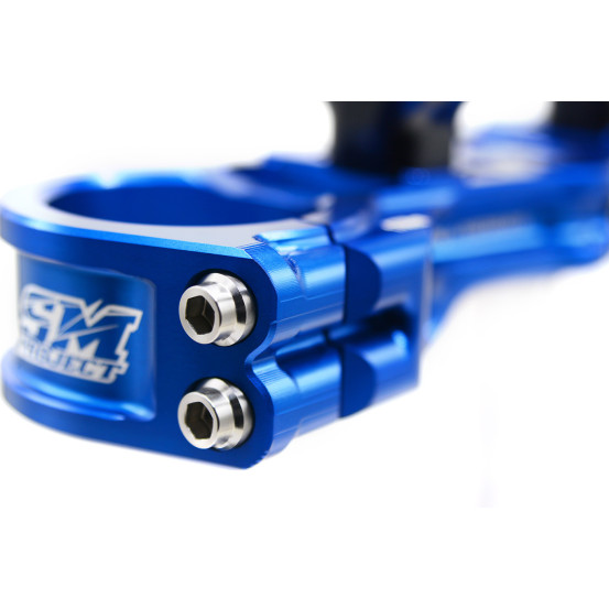 Té de fourche supermotard SM PROJECT - Monobloc taillé anodisé bleu - GAS GAS - HUSQVARNA - KTM - STARK
