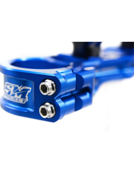 Té de fourche supermotard SM PROJECT - Monobloc taillé anodisé bleu - GAS GAS - HUSQVARNA - KTM - STARK
